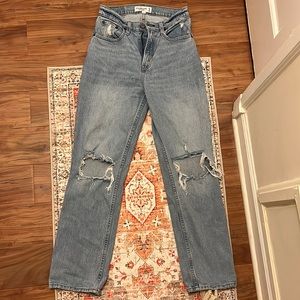 abercrombie high rise ripped jeans